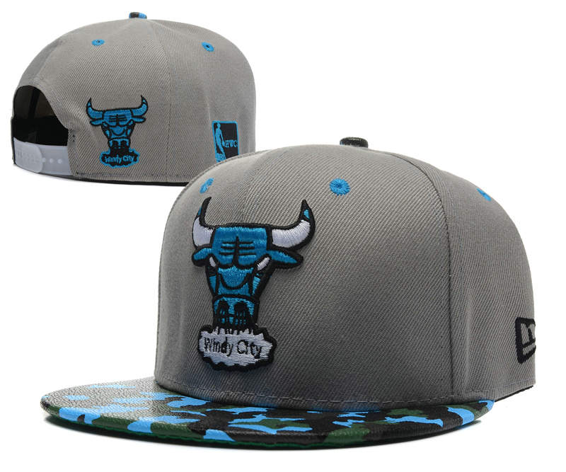 Chicago Bulls Grey Snapback Hat SD1 0512